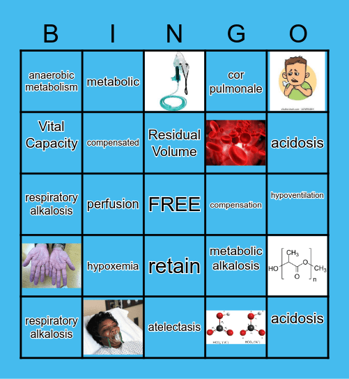 Oxygenation Bingo Card