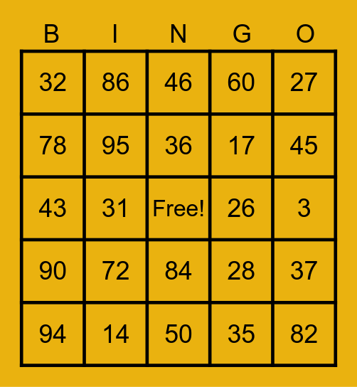 Happy Halloween! Bingo Card