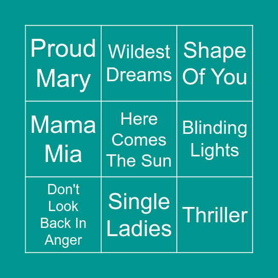 Musical Bingo! Bingo Card