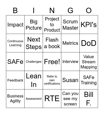 MCF Bingo Card Bingo Card
