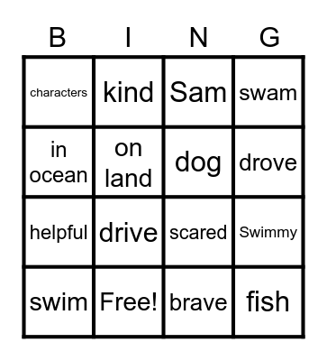 Characters Bingo Card