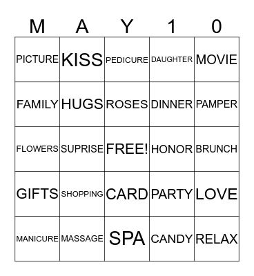 MOTHER' S  DAY Bingo Card