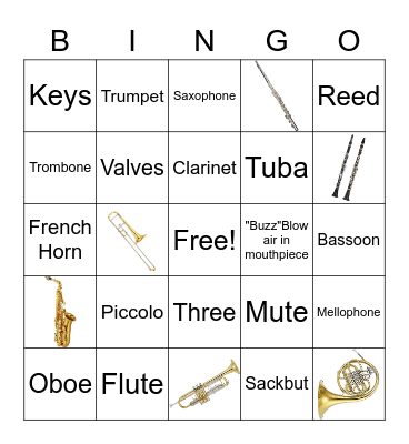 Woodwind/Brass Review Bingo Card