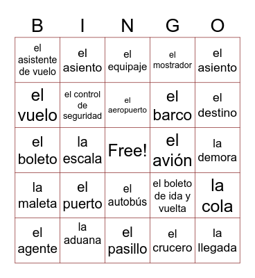 Chapter 8 Puntos Bingo Card
