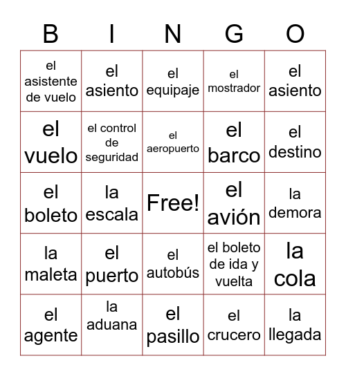 Chapter 8 Puntos Bingo Card