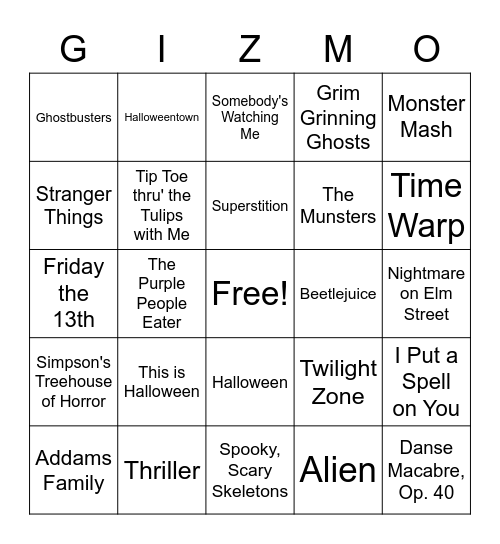 Spooky Season Bingo Card