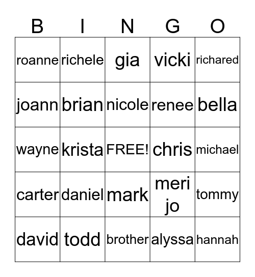 lets try this Bingo Card