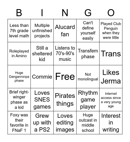 Lumi Bingo Card