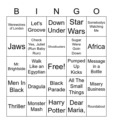 Music B I N G O Bingo Card