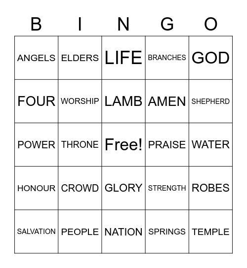 Revelation Bingo Card