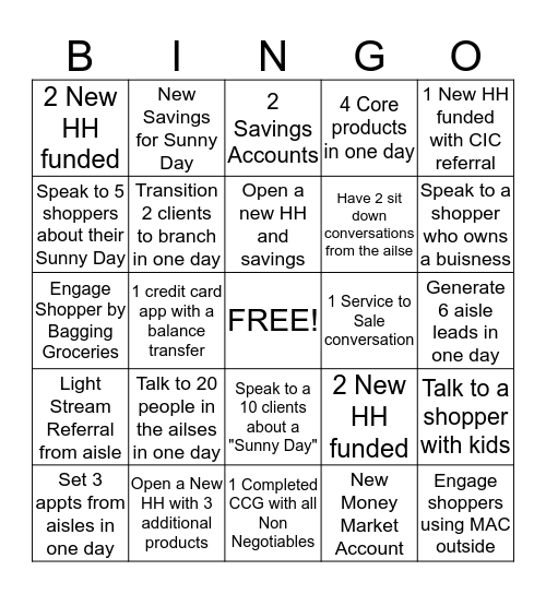 New HH Bingo Card