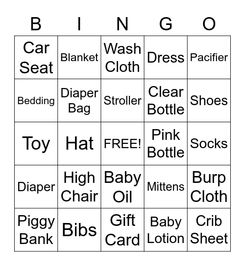 Conny's & Marco's Baby Shower Bingo Card