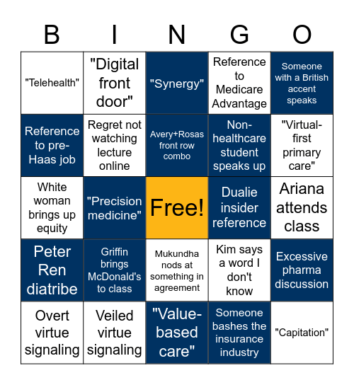 HC21 Bingo Card