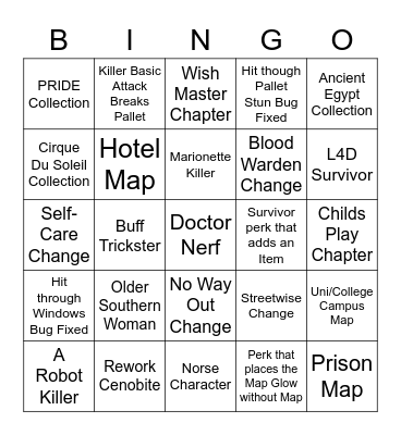 Chadd Bingo Card