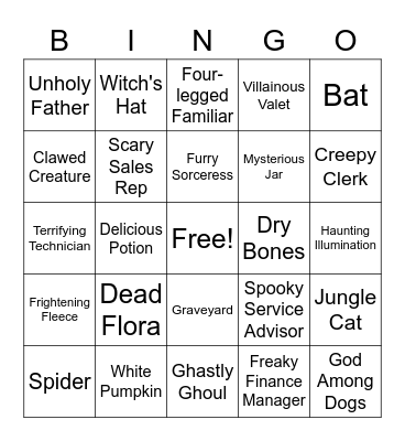 Halloween Bingo Card