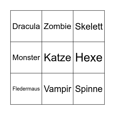 Halloween Bingo Card