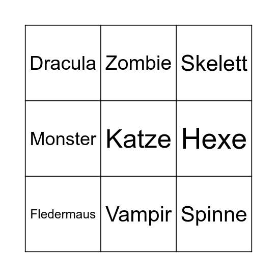 Halloween Bingo Card