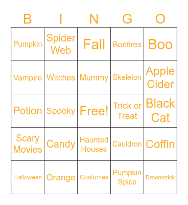 Halloween Bingo Card
