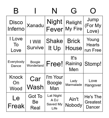 Disco Bingo Card