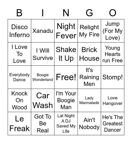 Disco Bingo Card