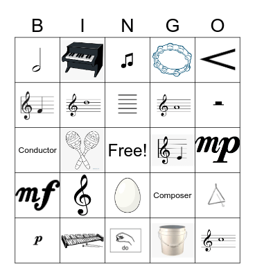 Musical Bingo! Bingo Card