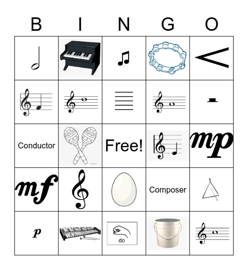 Musical Bingo! Bingo Card