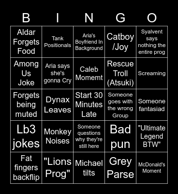 HQ Bingo Card