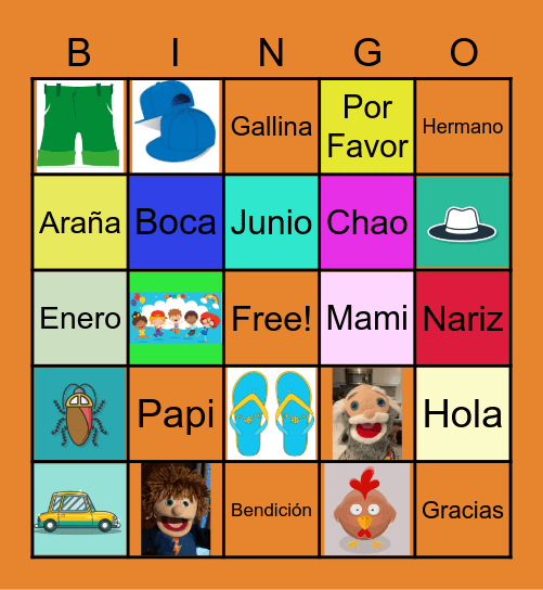 Garcia Family Adventure School Bingo Card