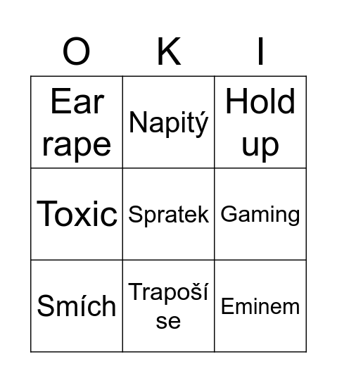 DAILY OKI BINGO Card