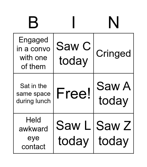 People Iva's hooked up with Bingo Card