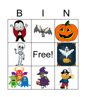 halloween kids Bingo Card