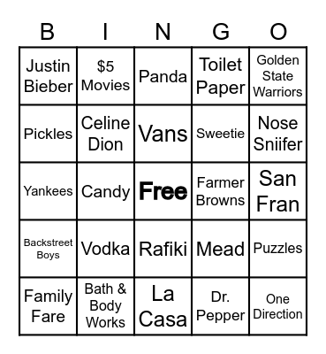 MICHELLE BINGO Card