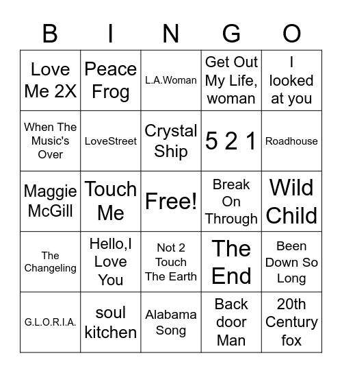 Jimmi Lang's Almost Bingo Card