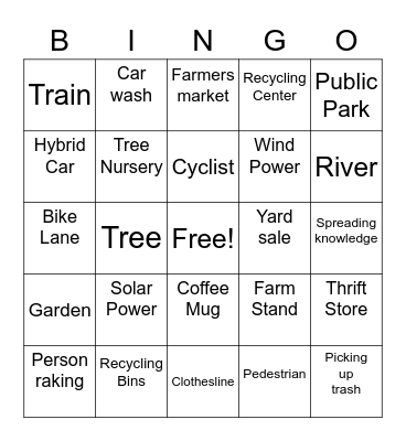 Climate Change Bingo Card