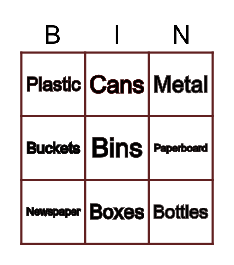 Recycle - Bingo Card