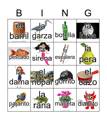 Loteria Mi Pueblito Bingo Card