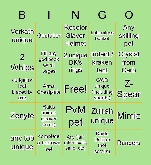 Gimp Bingo Card