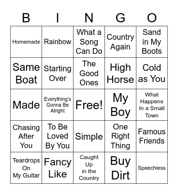 November Bingo Card