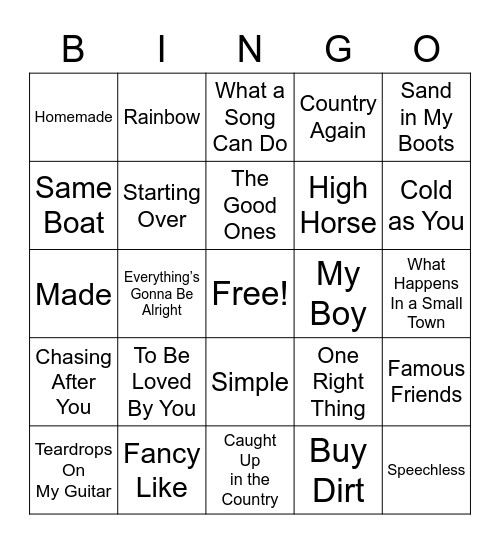 November Bingo Card