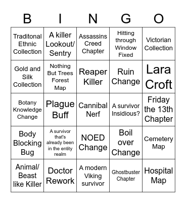 Slailie Bingo Card