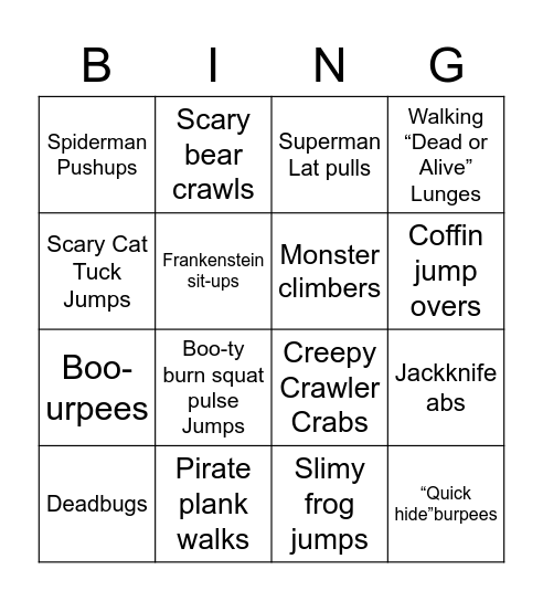 Halloween Bingo Card