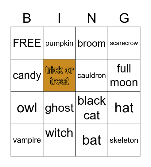 HAPPY HALLOWEEN Bingo Card