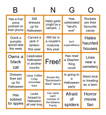 OSE Halloween BINGO! Bingo Card