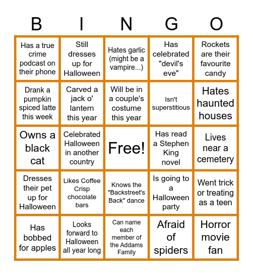 OSE Halloween BINGO! Bingo Card