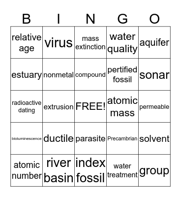 EOG 1 Bingo Card