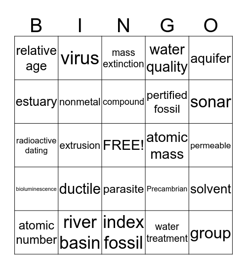 EOG 1 Bingo Card
