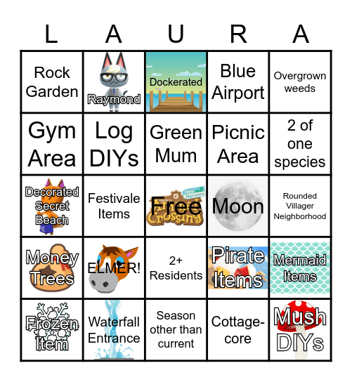 Laura Random Dream Address Bingo Card
