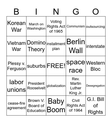 Review BINGO Card