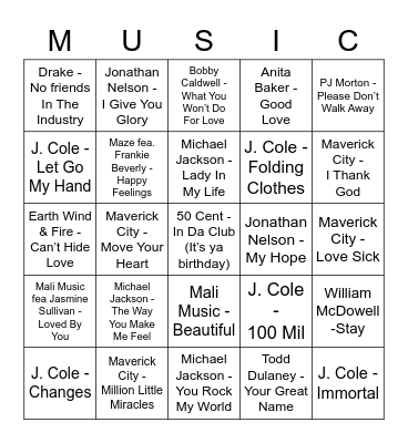 Austin’s 27th Birthday Bingo Card
