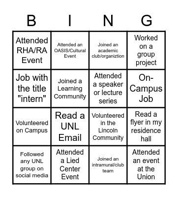 Campus/Community Engagement Bingo Card